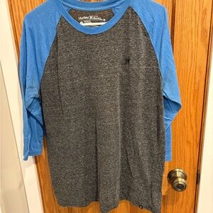 Hurley Men's Blue and Gray Long Sleeve Tee